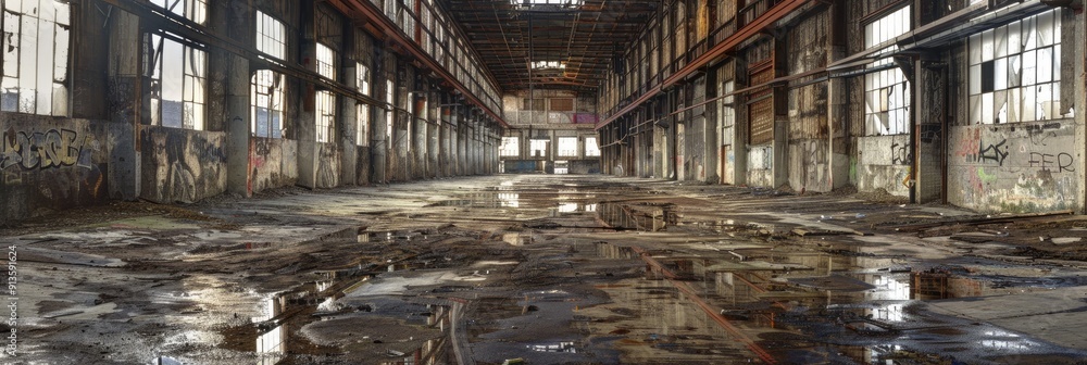 Aged deserted industrial zone poised for demolition Aged deserted industrial zone poised for demolition