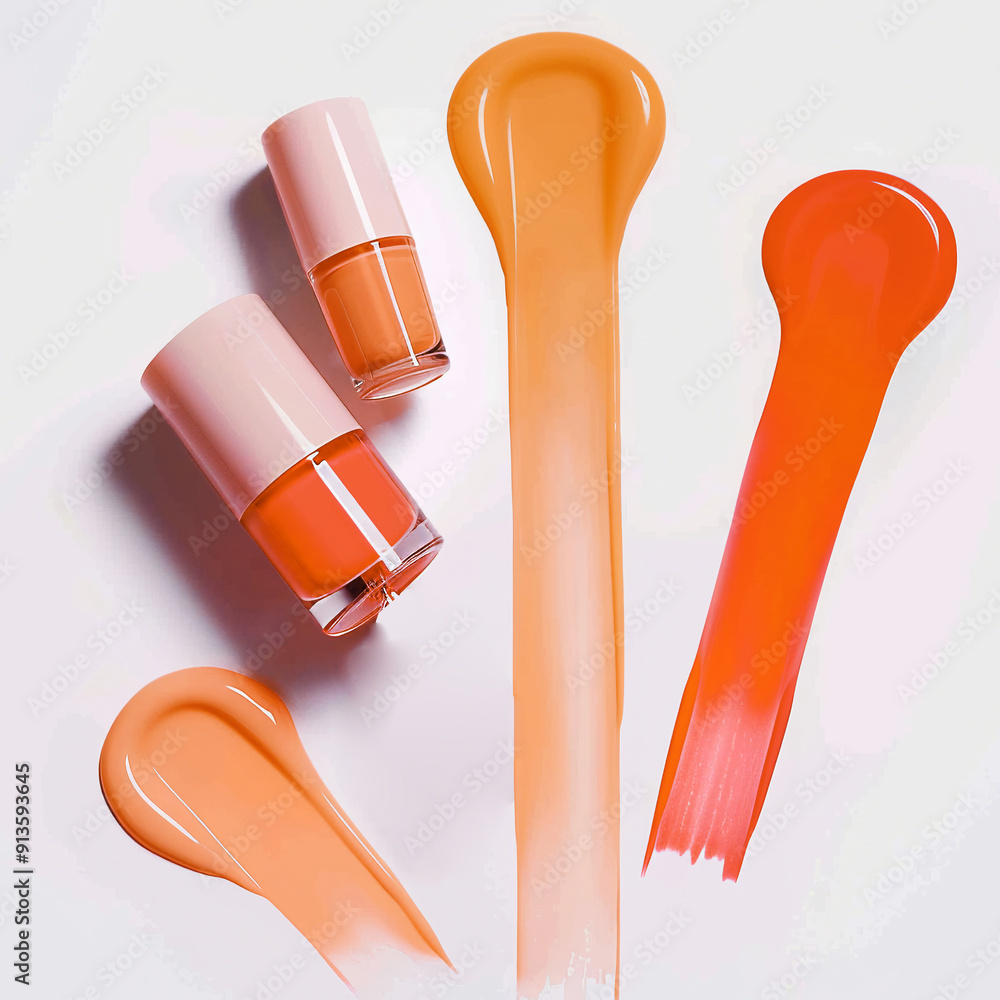 Obraz premium The Elegant Nail Polish Bottle Mockup of Showcase Your Cosmetic Brand in Style. Perfect for beauty brands, cosmetic marketers, and graphic designers