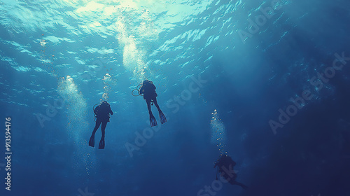 Wallpaper Mural Diving in the Deep Ocean Sport Torontodigital.ca