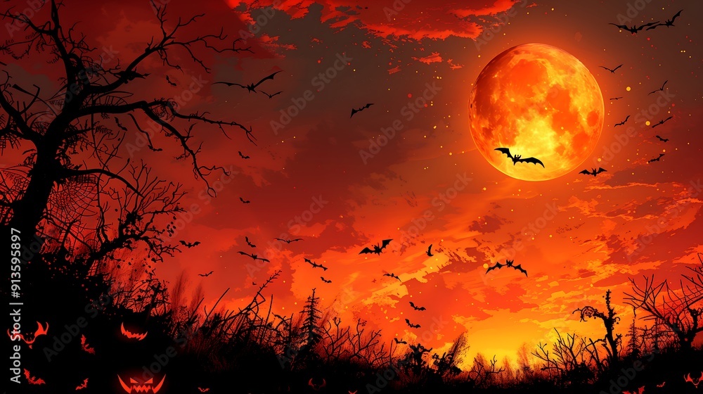 Halloween stylish trending background, place for text Halloween stylish trending background, place for text