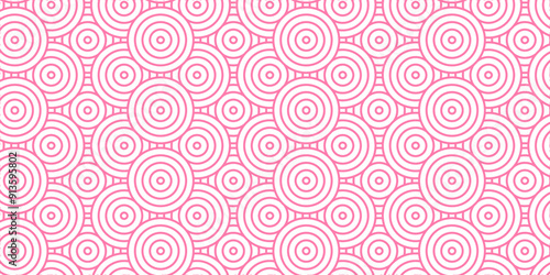 Vector overlapping Pattern Minimal diamond geometric pink color spiral line waves abstract wave line. seamless pink tile stripe overlap creative retro circle line fabric pattern white background.