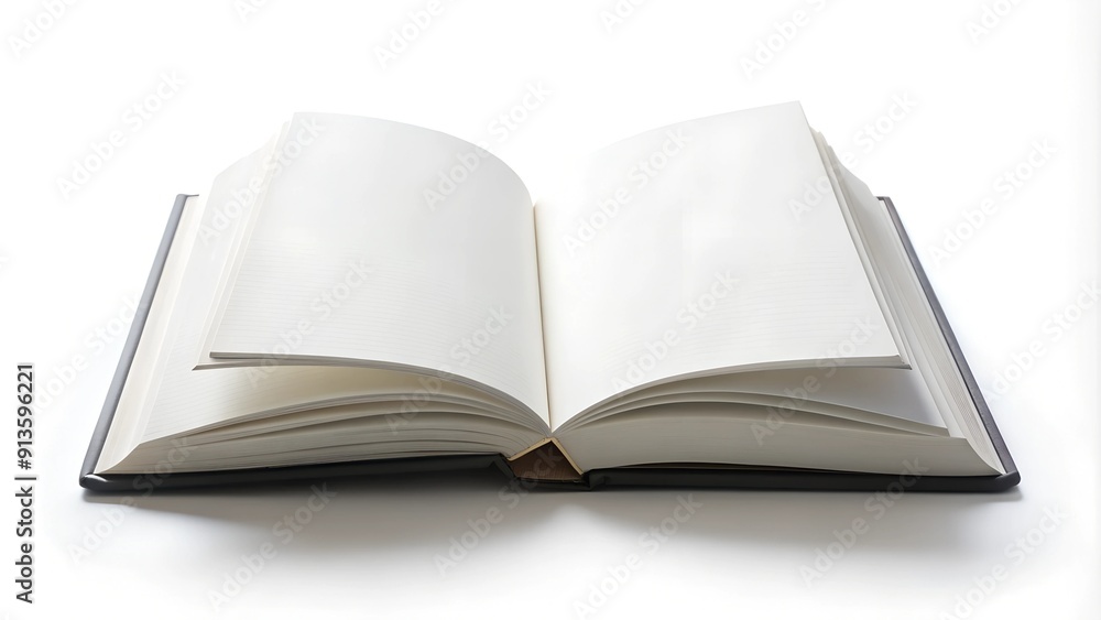 Blank Book on White Background Realistic Photo Blank Book on White Background Realistic Photo