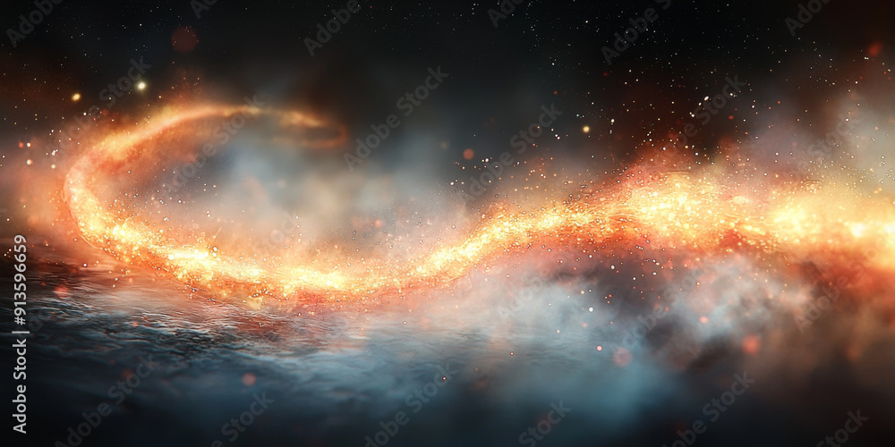 Abstract glowing particle lines and bokeh on a dark backdrop, conveying a futuristic technology concept Abstract glowing particle lines and bokeh on a dark backdrop, conveying a futuristic technology concept