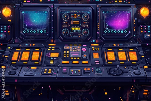 Fototapeta Naklejka Na Ścianę i Meble -  Futuristic Control Panel Interface