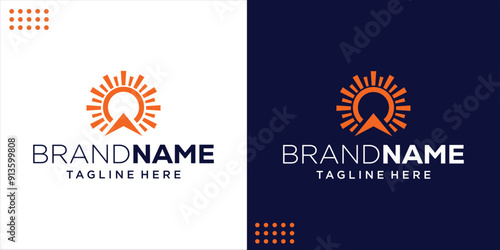 Creative Abstract Solar and Upward Arrow Logo, Design Inspiration, Illustration, Vector