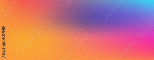 Orange purple blue gray grainy noisy gradient background smooth textured header banner poster backdrop design, grainy gradient color flow wave on black background