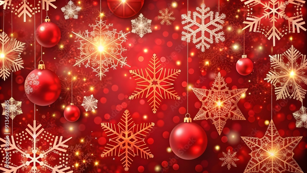 Abstract modern red christmas decoration background with snowflakes. Particles sprinkle holiday celebrations New Year. shiny lights. Abstract modern red christmas decoration background with snowflakes. Particles sprinkle holiday celebrations New Year. shiny lights.