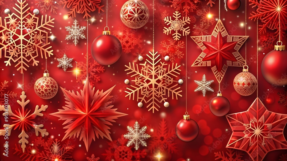 Abstract modern red christmas decoration background with snowflakes. Particles sprinkle holiday celebrations New Year. shiny lights. Abstract modern red christmas decoration background with snowflakes. Particles sprinkle holiday celebrations New Year. shiny lights.