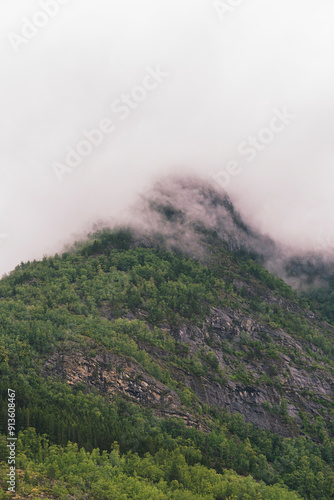 The Storaskori Mountain by the Eidsvatnet Lake in Skjolden, Norway. photo