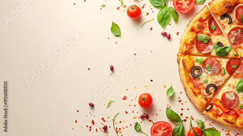 captivating pizza advertising banner background with copy space for text
