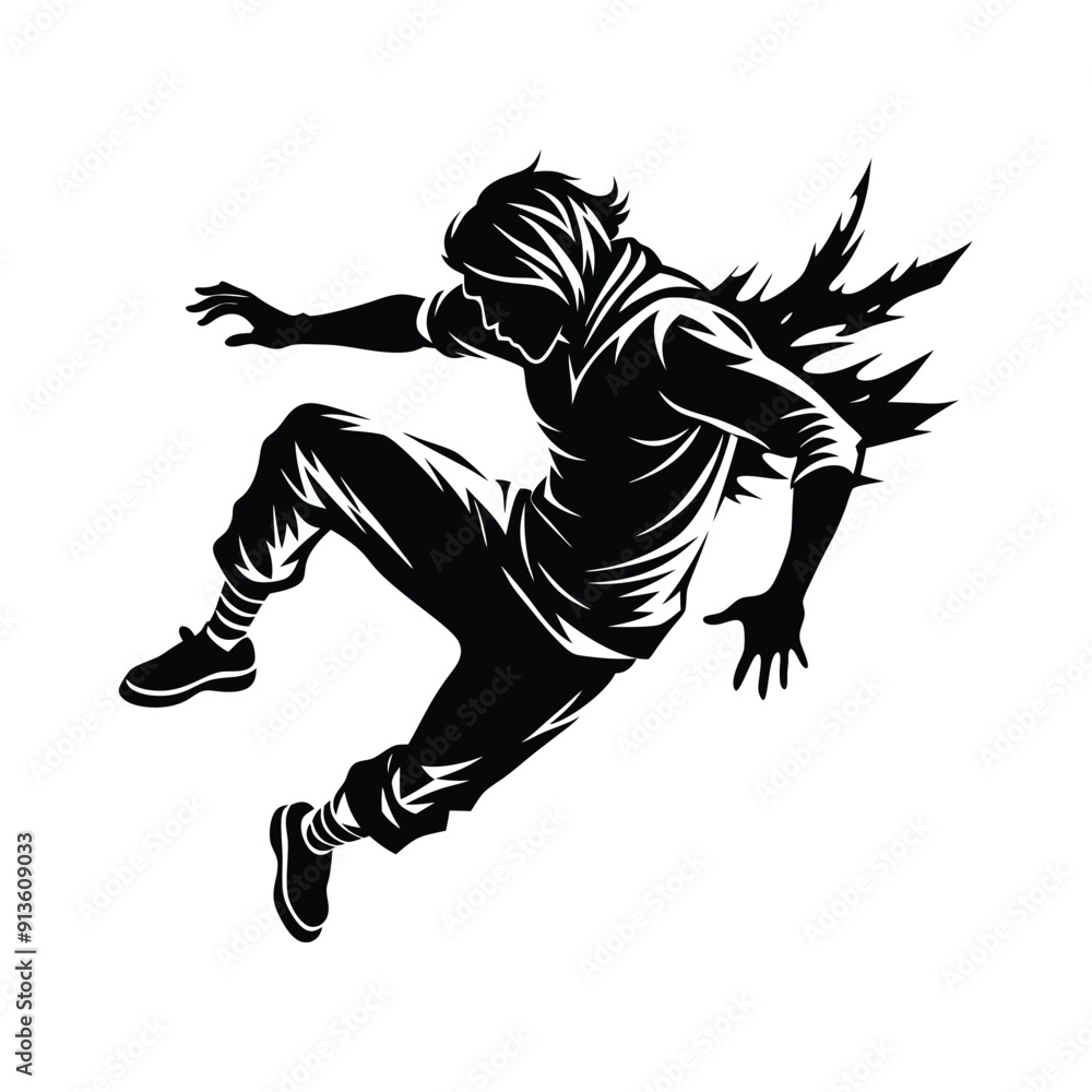 Fototapeta premium Parkour Silhouette Vector