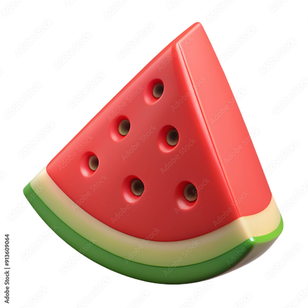 slice Watermelon 3d cartoon style illustration slice Watermelon 3d cartoon style illustration