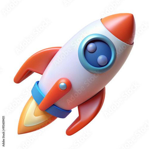 rocket cartoon 3d cartoon style illustration photo