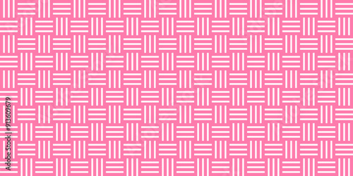 Overlapping Pattern Minimal diamond geometric waves backdrop abstract wave line. pink seamless tile stripe overlap creative retro square line backdrop pattern white background.