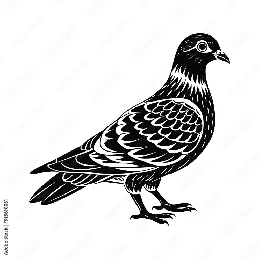 Fototapeta premium Pigeon Silhouette Vector