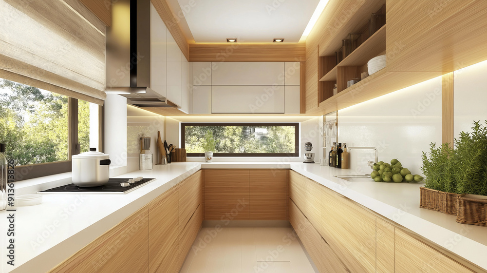 Elegant Kitchen with Modern Furnishings Elegant Kitchen with Modern Furnishings