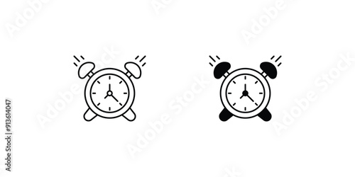 alarm clock set icon with white background vector stock illustration