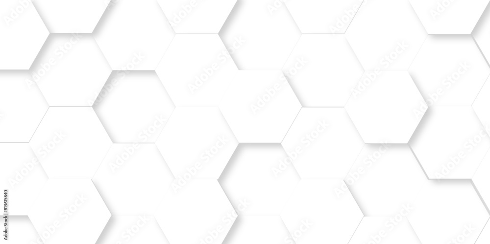 White Hexagonal Background. Luxury White Pattern. Vector Illustration. 3D Futuristic abstract honeycomb mosaic white background. geometric mesh cell texture. modern futuristic wallpaper.
White Hexagonal Background. Luxury White Pattern. Vector Illustration. 3D Futuristic abstract honeycomb mosaic white background. geometric mesh cell texture. modern futuristic wallpaper.