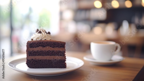 Chocolate cake with coffee  photo