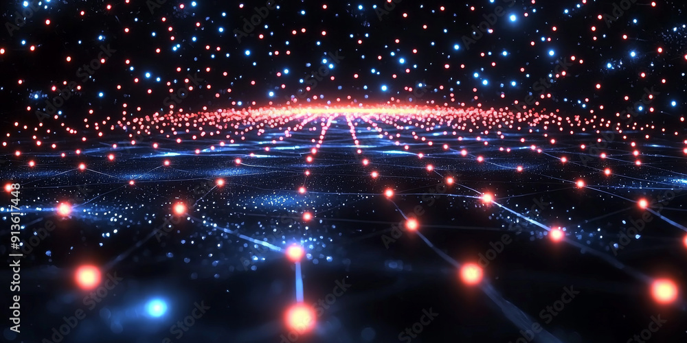 Abstract lines and dots, hexagons connect dark background. Technology connection digital data and big data concept Abstract lines and dots, hexagons connect dark background. Technology connection digital data and big data concept
