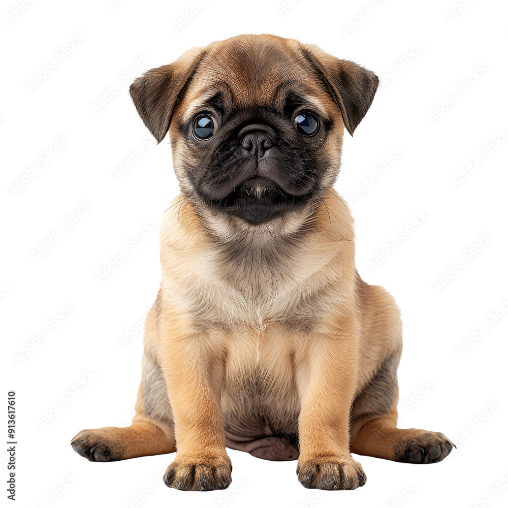 Obraz premium Dog sitting isolated on a transparent background for web, banner, wallpaper