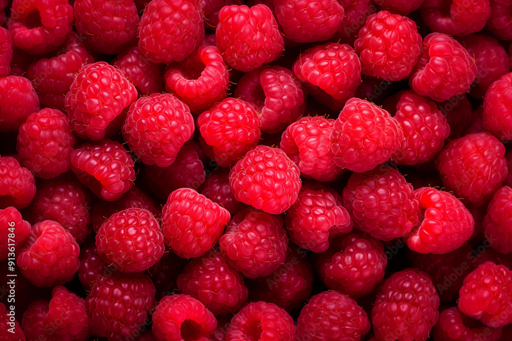 A pile of fresh Raspberry form the background, shown from above A pile of fresh Raspberry form the background, shown from above