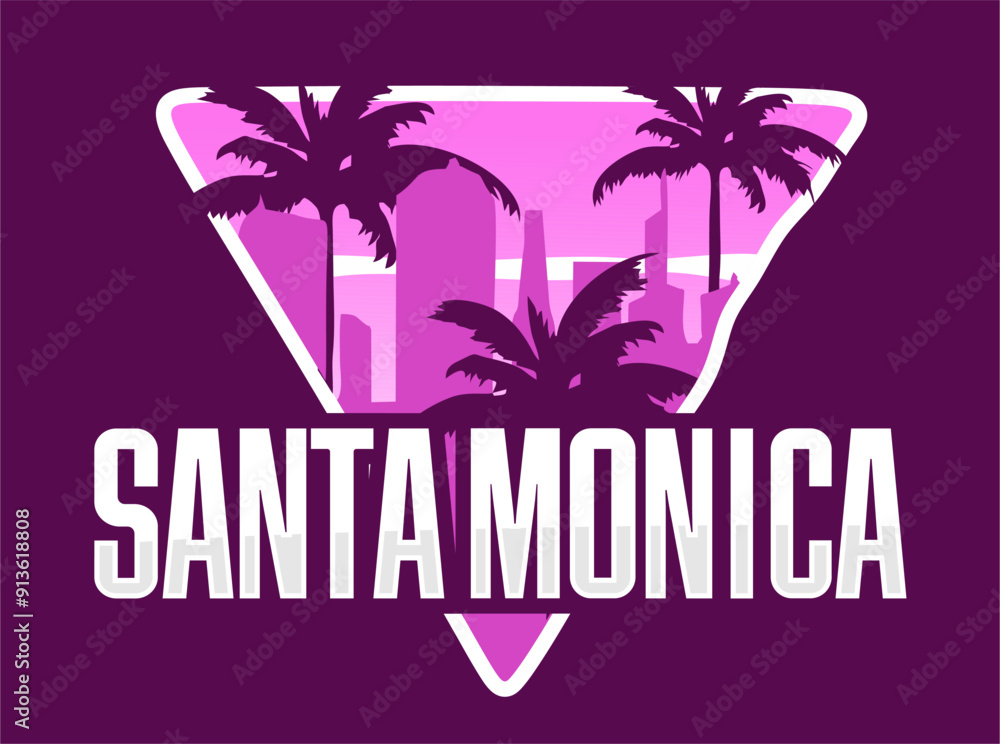 Obraz premium Santa Monica California with purple background