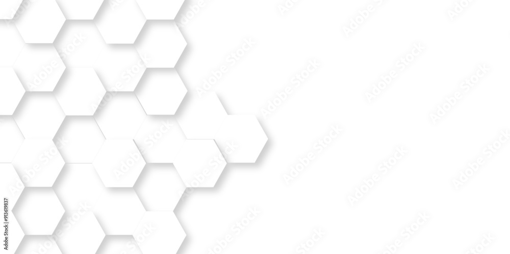 Vector abstract hexagonal futuristic geometric backdrop White 3d embossed creative hexagon, honeycomb white hexagon concept design abstract technology background, or wallpaper. Vector abstract hexagonal futuristic geometric backdrop White 3d embossed creative hexagon, honeycomb white hexagon concept design abstract technology background, or wallpaper.