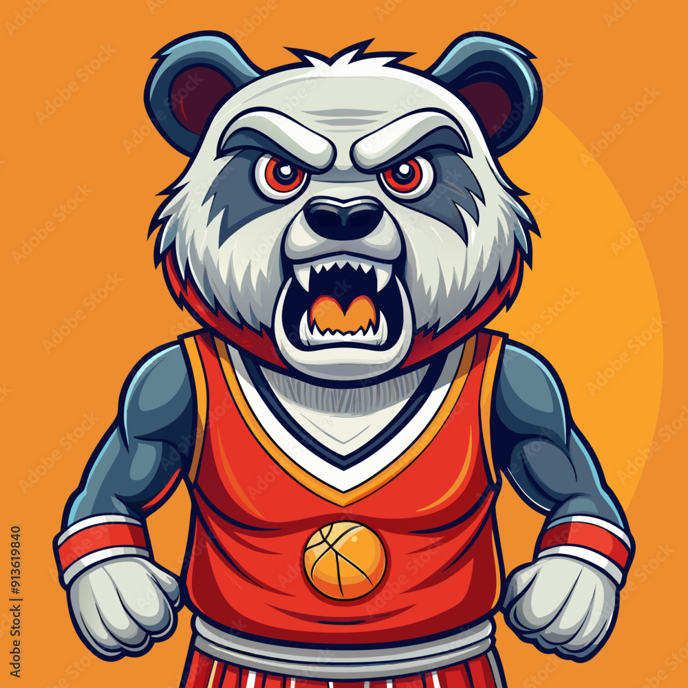 panda basketball cartoon mascot panda basketball cartoon mascot