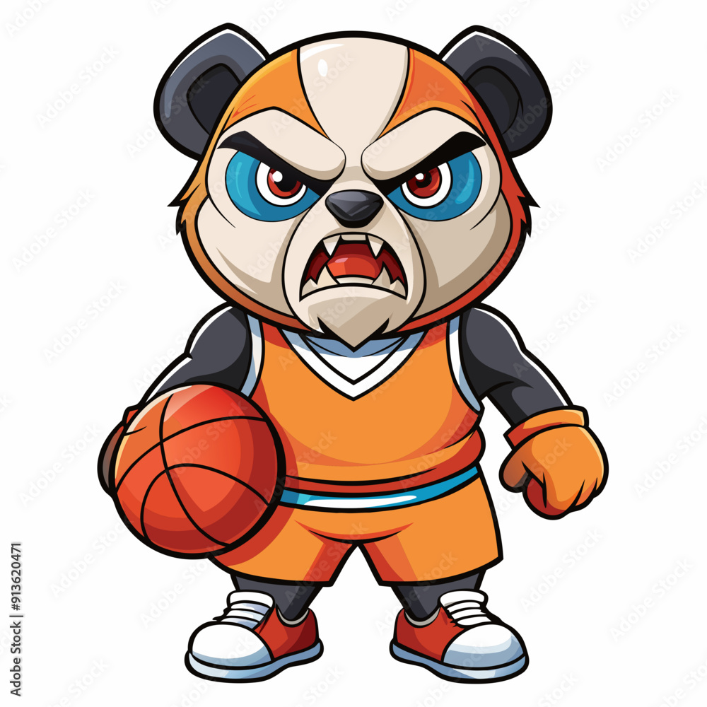 panda basketball cartoon mascot panda basketball cartoon mascot