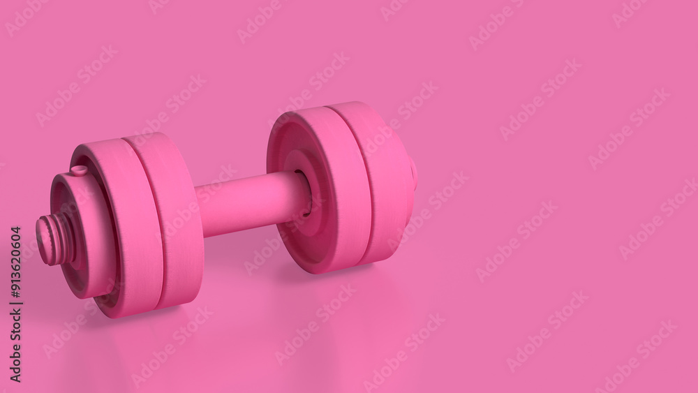 The pink dumbbell for healthy or fitness concept 3d rendering. The pink dumbbell for healthy or fitness concept 3d rendering.