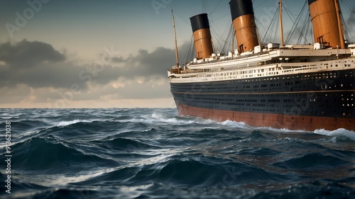 The grandeur of Titanic’s grand ballroom, a symbol of the ship’s luxurious offerings to its first-class passengers photo