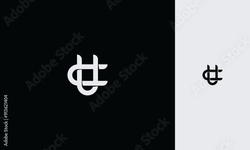 Initial letter CU,UC, overlapping interlock logo,monogram line art style