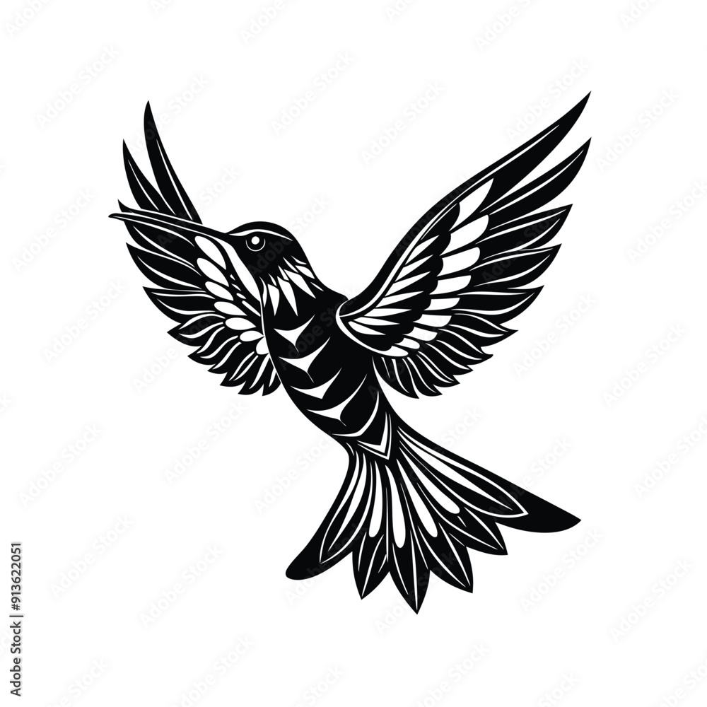Obraz premium Sa brewing Hummingbird Silhouette Vector
