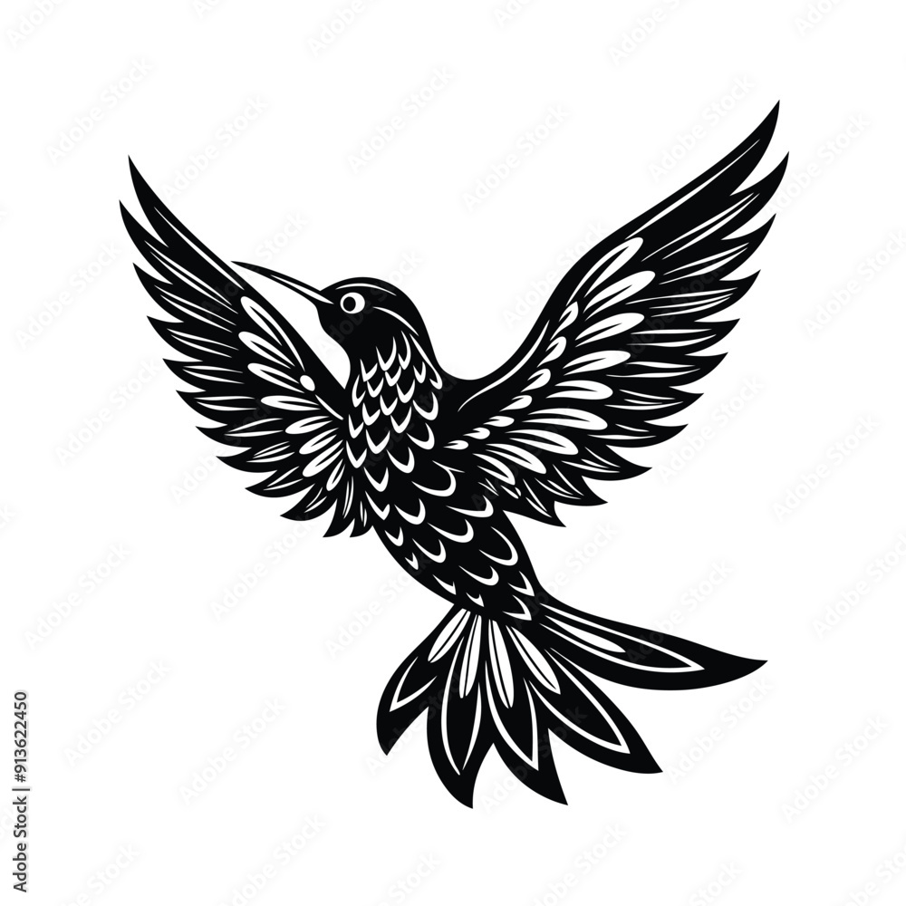 Obraz premium Sa brewing Hummingbird Silhouette Vector