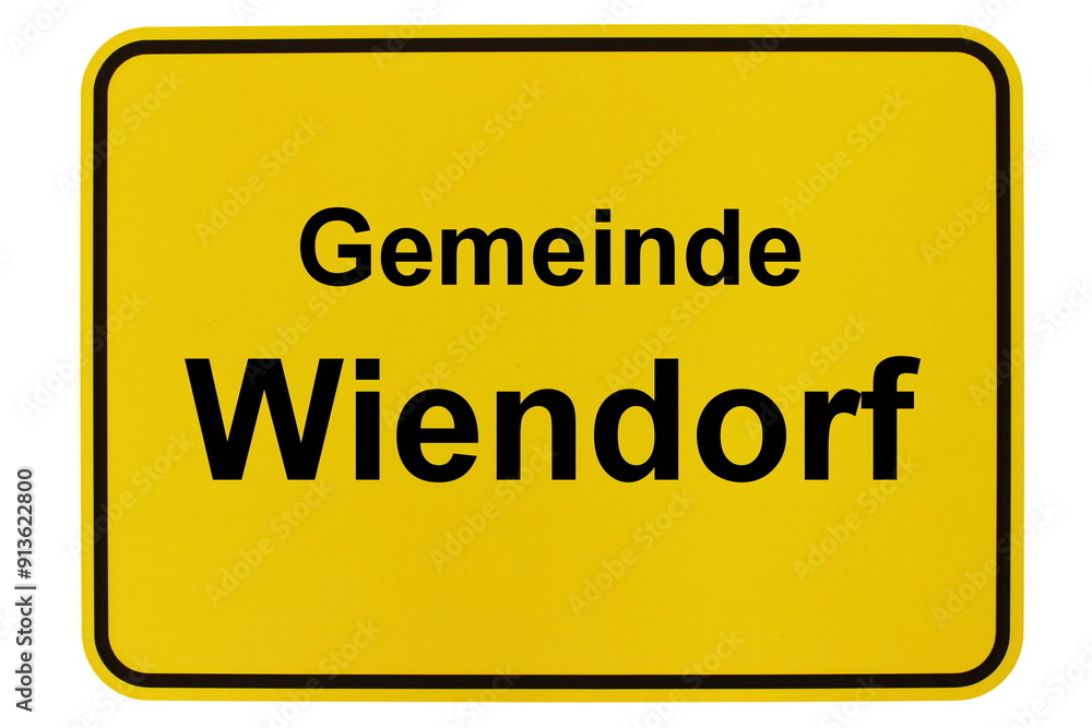 Illustration eines Ortsschildes der Gemeinde Wiendorf in Mecklenburg-Vorpommern Illustration eines Ortsschildes der Gemeinde Wiendorf in Mecklenburg-Vorpommern