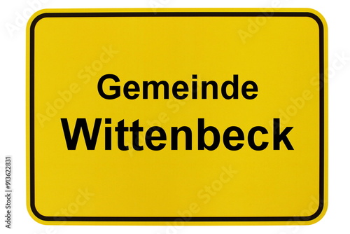 Illustration eines Ortsschildes der Gemeinde Wittenbeck in Mecklenburg-Vorpommern photo