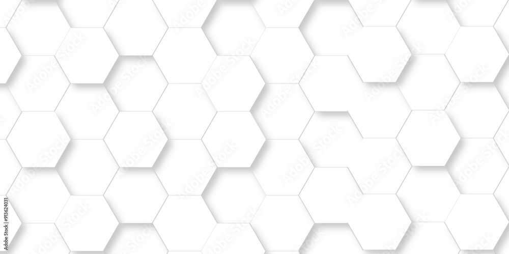 Vector abstract hexagonal futuristic geometric backdrop White 3d embossed creative hexagon, honeycomb white hexagon concept design abstract technology background, or wallpaper. Vector abstract hexagonal futuristic geometric backdrop White 3d embossed creative hexagon, honeycomb white hexagon concept design abstract technology background, or wallpaper.