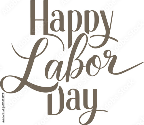 happy labor day typography silhouette vector style