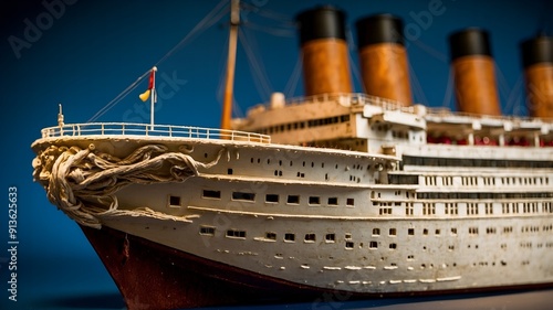 The Titanic at dusk, an image of serenity before the chaos of one of history's greatest maritime disasters photo