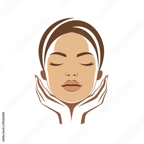 Creative Women’s Facial Massage Vector Logo | Perfect for Beauty Ads & Posters