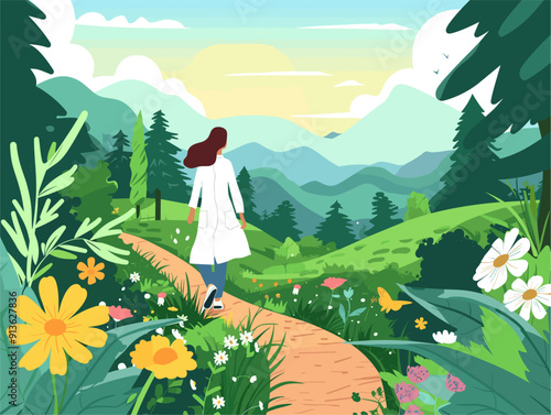 Naturopathic Approaches: Explore the Power of Natural Healing and Herbal Remedies in a Vibrant, Educational Illustration