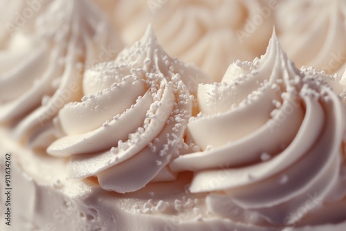 Close-up of cake with white frosting