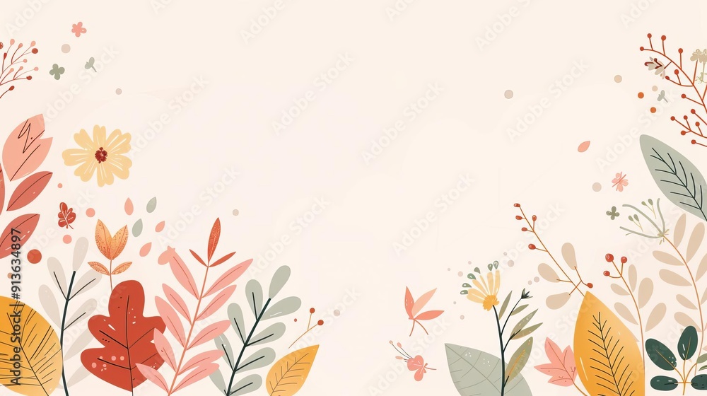 Fall foliage, simple modern clean background, flat design illustration Fall foliage, simple modern clean background, flat design illustration