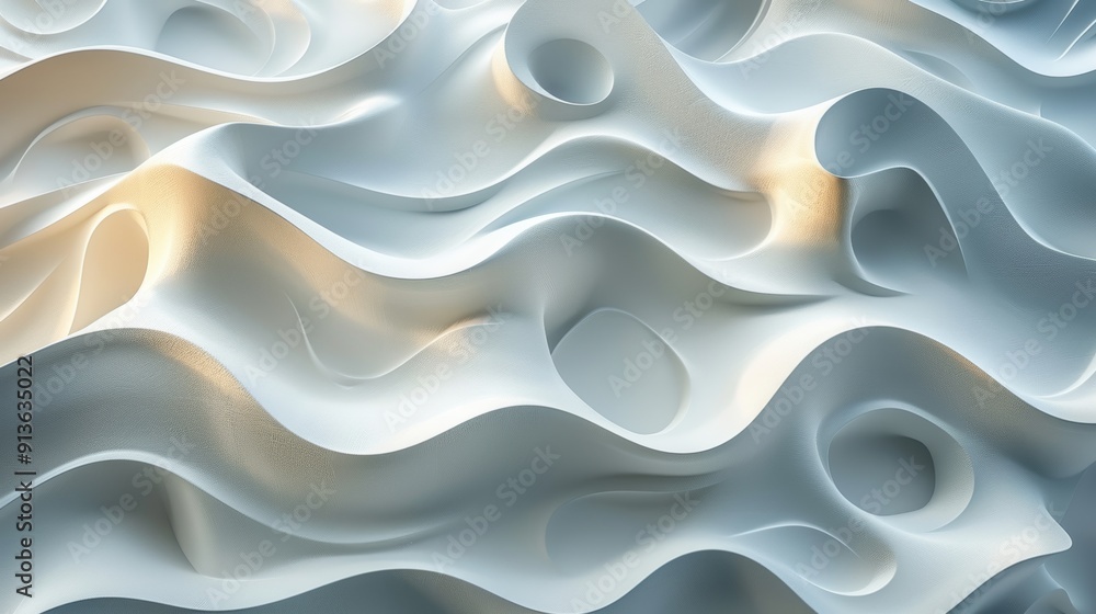 Fototapeta premium Elegant Abstract Textures in Shades of White and Cream Showcasing Fluidity and Movement