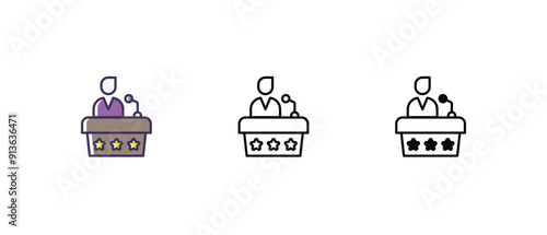 Campaign Trail Icons set thin line and glyph vector icon illustration