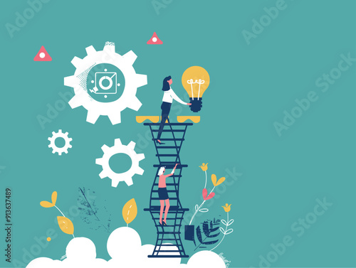 Leadership Steering for Project Success: A Flat Illustration Guide to Effective Project Management