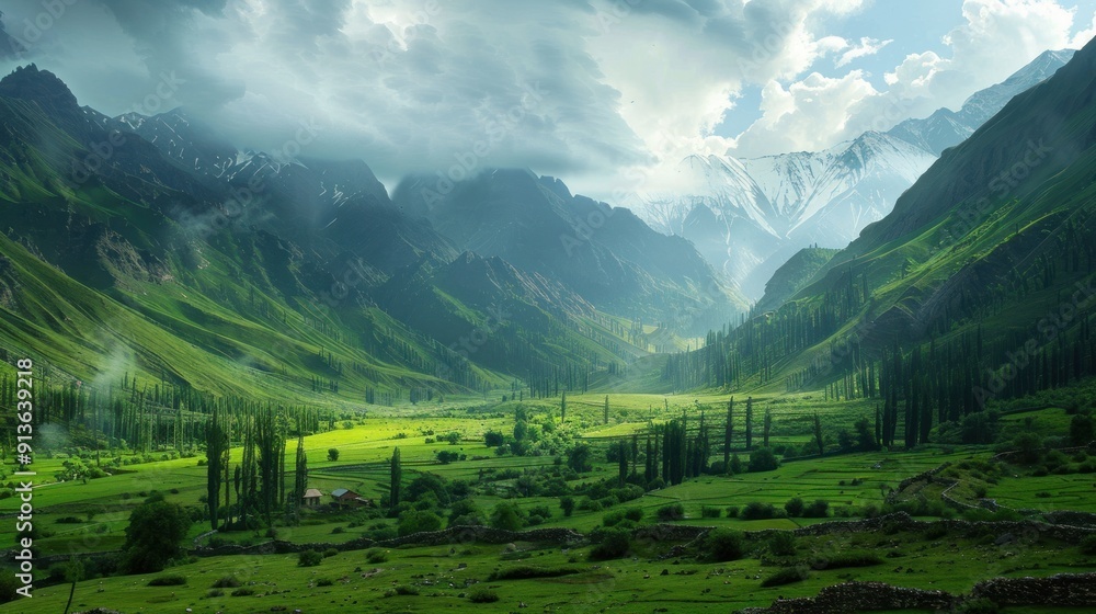Majestic Mountain Valley Landscape Majestic Mountain Valley Landscape