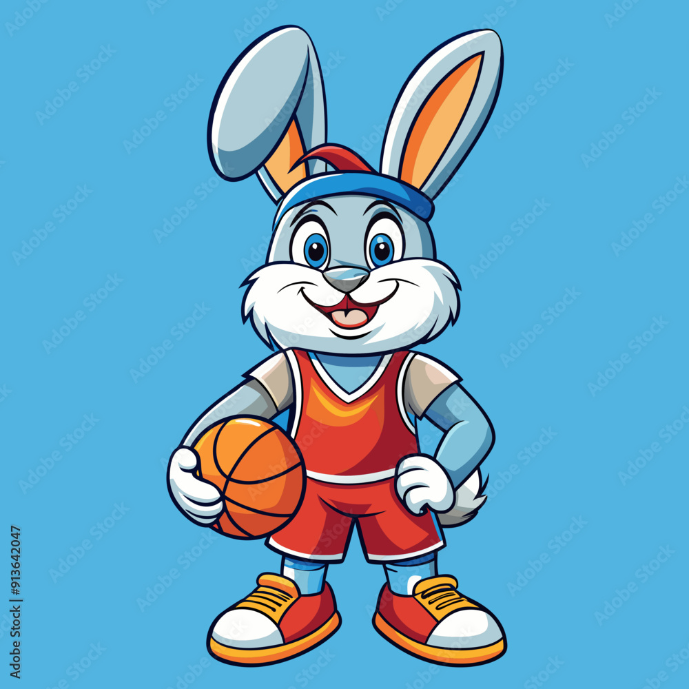 Fototapeta premium rabbit basketball cartoon character