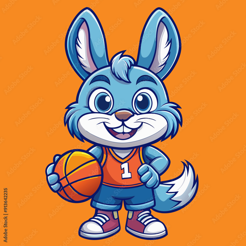 rabbit basketball cartoon character rabbit basketball cartoon character